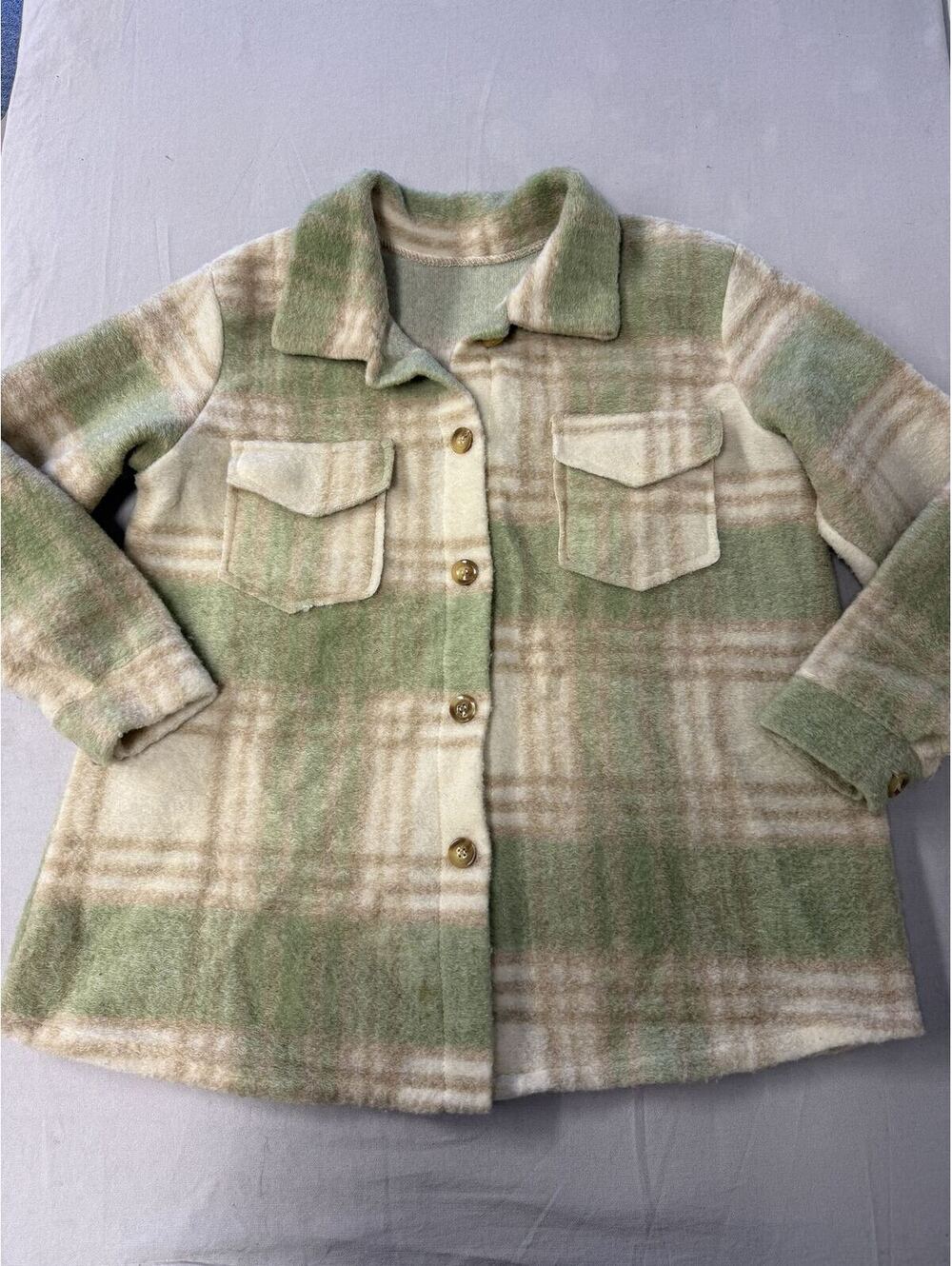 Italian Mint Fleece Wool / Viscose Blend Lightweight - S